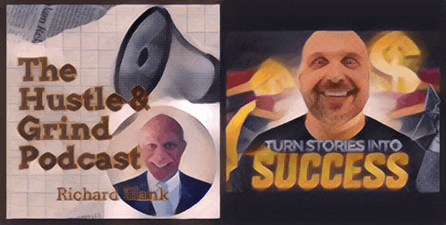 the hustle and grind podcast by richard blank has a picture of a man
