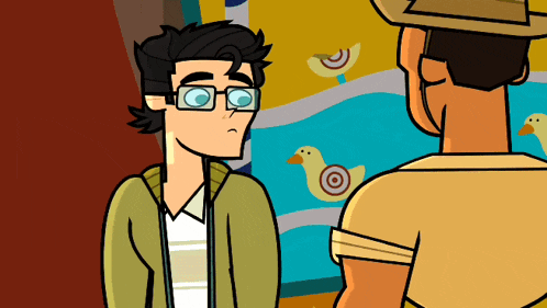 a cartoon of a man wearing glasses and a hat
