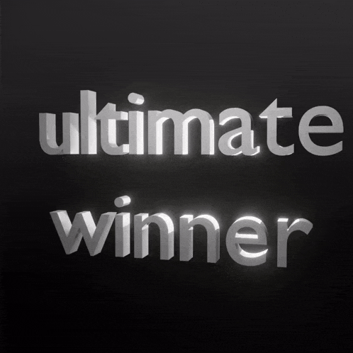 a black background with the words ultimate winner in white letters
