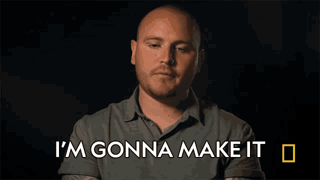 a man says " i 'm gonna make it " in front of a national geographic logo