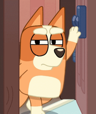 a cartoon dog with a serious look on his face is standing in a doorway