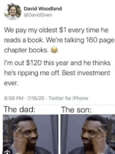 a man is making a funny face while talking about a book