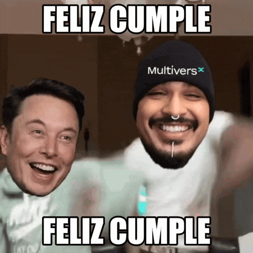 elon musk and a man with a beanie that says multiverse