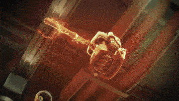 a glowing object is being projected on a wall .