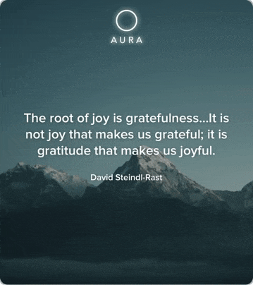 a quote from david steindl-rast says that the root of joy is gratitude