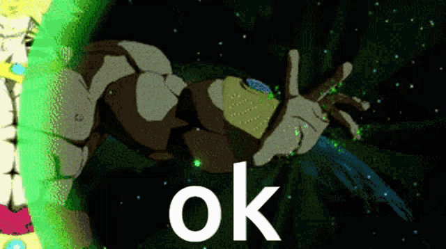 a picture of a cartoon character with the word ok on it