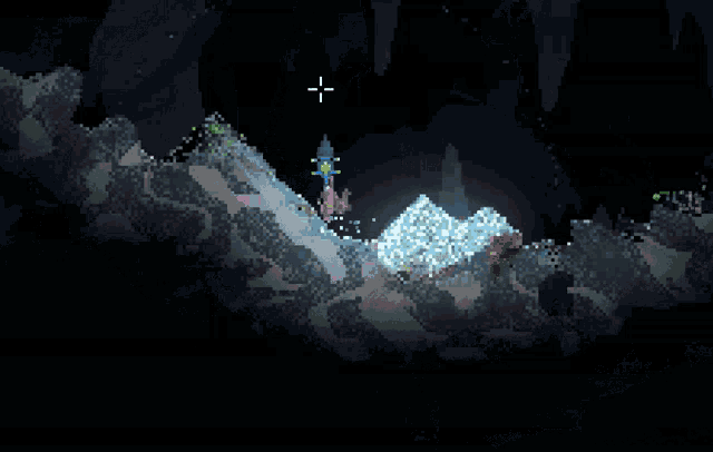 a screenshot of a video game with a hammer and a bunch of lights