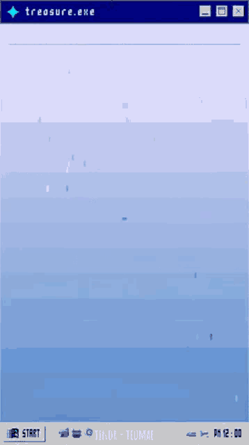 a screenshot of treasure.exe shows a blue screen