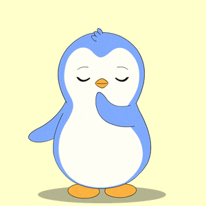 a penguin is holding a heart in its hand