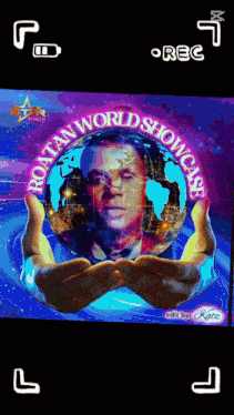 a picture of a man holding a globe that says ' croatian world showcase '