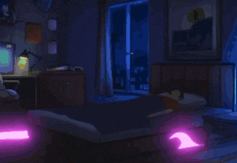 a pixel art of a person sleeping in a bedroom