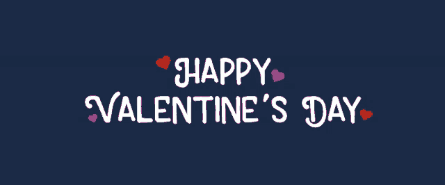 a blue background with the words happy valentine 's day and red hearts