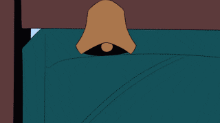 a bell is hanging from the ceiling in a cartoon