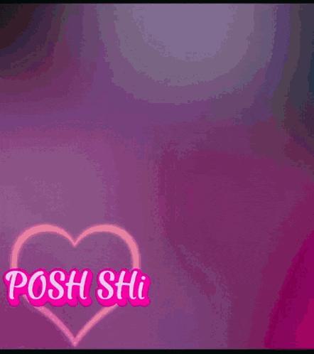 a pink background with posh shi written in white letters