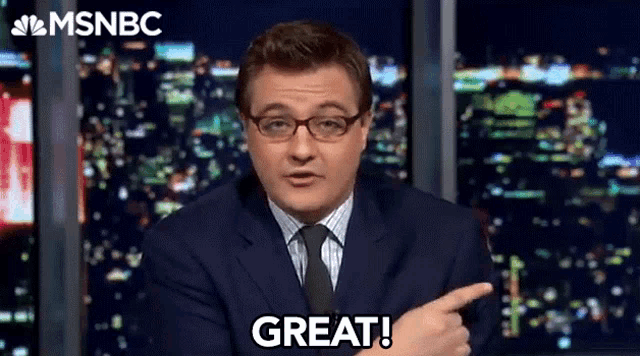 a man in a suit and tie says great