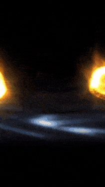 a glowing object in the dark with a black background
