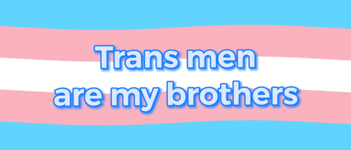 a transgender flag with the words trans men are my brothers