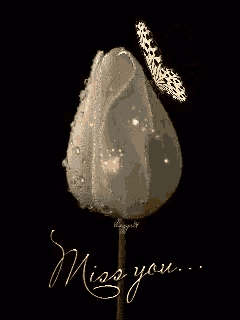 a flower with a butterfly on it and the words miss you