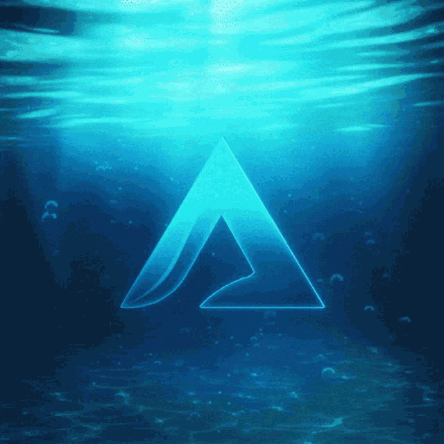 a blue triangle with the letter a on it