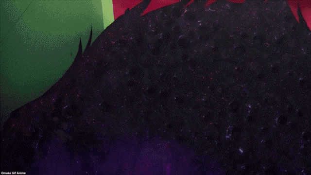 a close up of a woman 's face with a purple background and the words oracle gif anime on the bottom