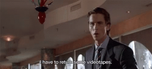 Christian Bale I Have To Return Some Video Tapes GIF - Christian Bale I Have To Return Some Video Tapes GIFs