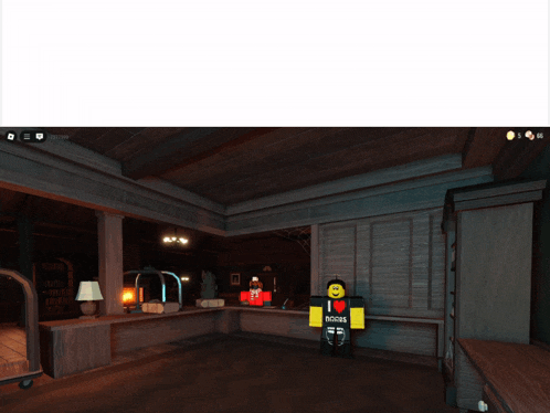 a screenshot of a video game with a character wearing a black shirt that says acorn