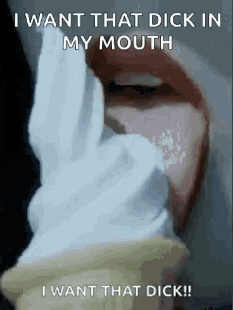 a person eating an ice cream cone with a caption that says i want that dick in my mouth i want that dick !!