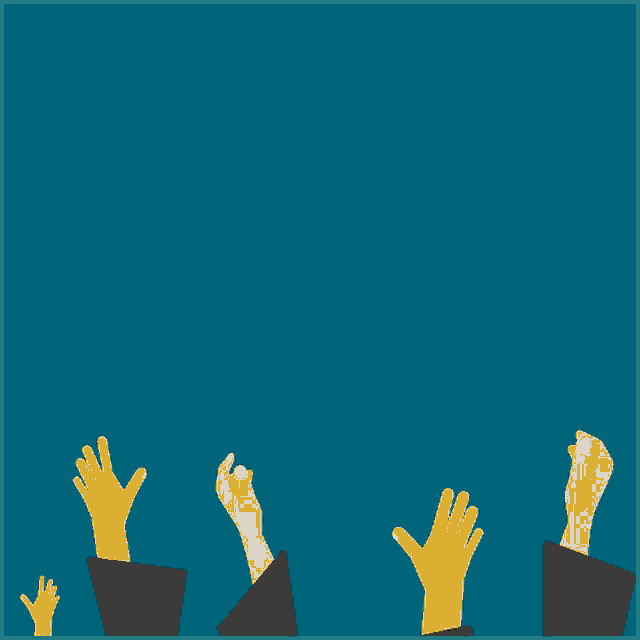 a walden university logo with a bunch of hands in the air