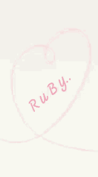 a drawing of a heart with the word ruby on it