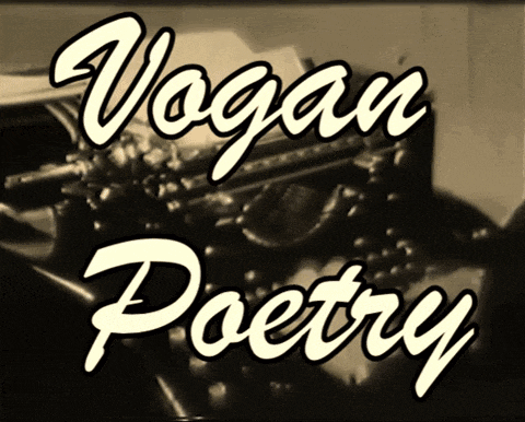 a black and white photo of a typewriter with the words vegan poetry