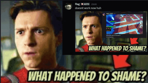 a picture of a man with the words " what happened to shame " below him
