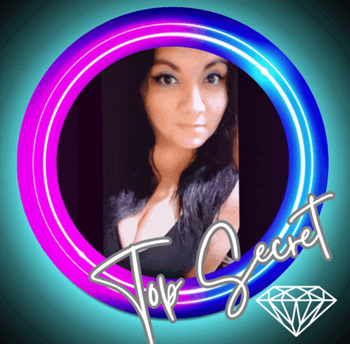 a picture of a woman in a circle with the words top secret