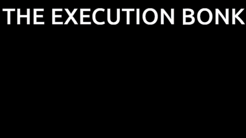 a knight holding a sword with the words " the execution bonk " written above him