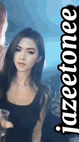 a picture of a woman with the name jazeetonee on the bottom right