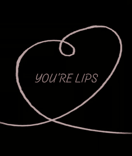 a drawing of a swirl with the words you 're lips on it