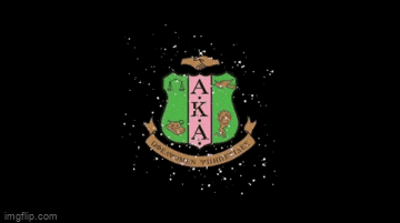 a green and pink shield with the letters ak on it