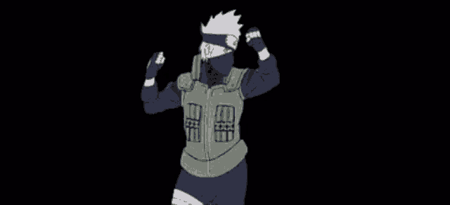kakashi hatake from naruto is dancing in a cartoon .
