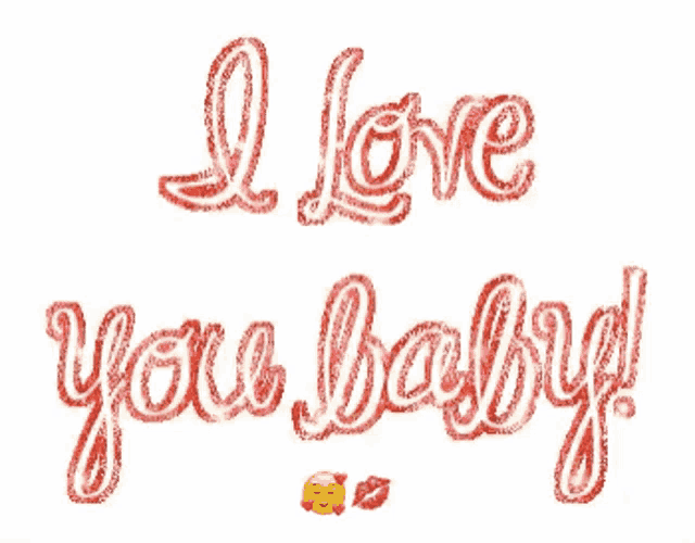 a greeting card that says i love you baby with a kiss