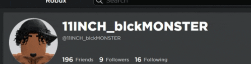 a picture of a person with the name 11inch blickmonster