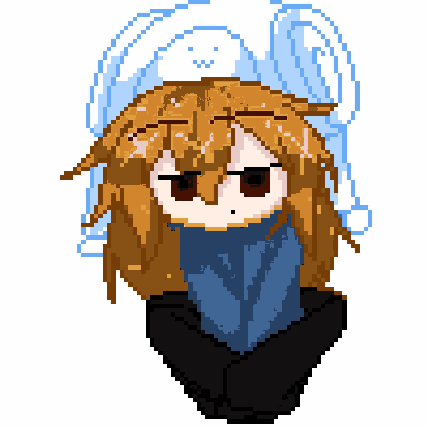 a pixel art drawing of a girl with brown hair