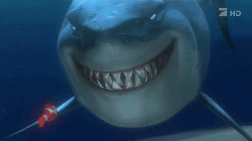 笑う　わらう　ニモ GIF - M Arlin Shark Smiling GIFs