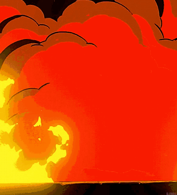 a cartoon drawing of an explosion with the letters b-j-k-s on the bottom left