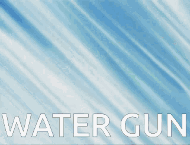 a picture of a cartoon character with the words water gun written on it