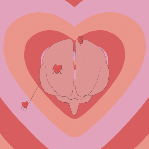 a drawing of a person with hearts on their butt