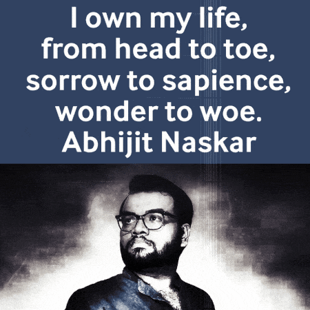 a picture of a man with glasses and a quote by abhijit naskar