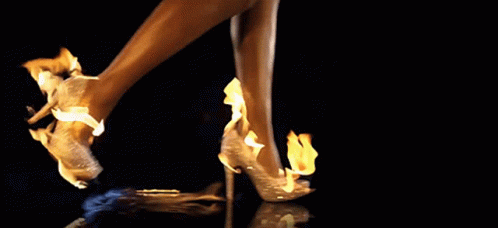 High Heels Walking On Fire GIF - High Heels Walking On Fire Hot Shoes GIFs