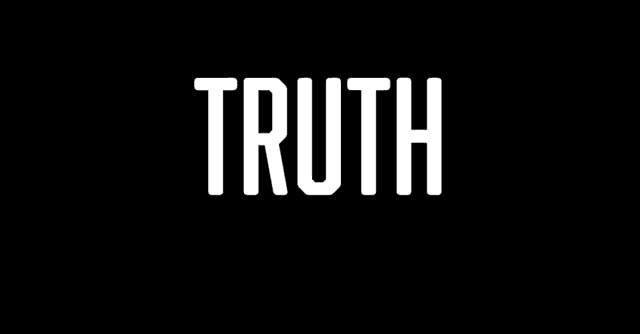 the word truth is written in white on a black background