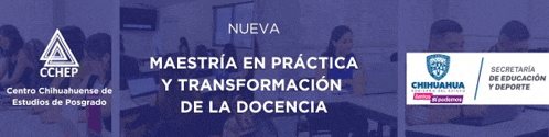 a banner that says nueva maestria en practica y transformacion de la docencia on it