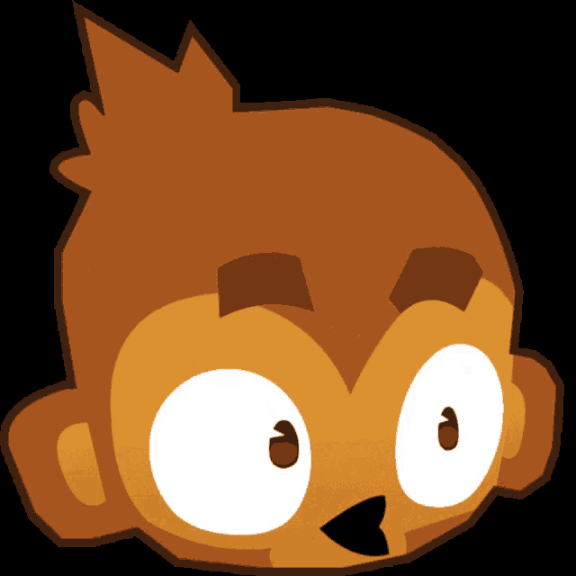 a close up of a cartoon monkey 's face with a black background