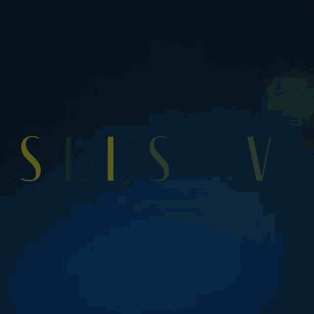 a dark blue background with the words suis v written in yellow